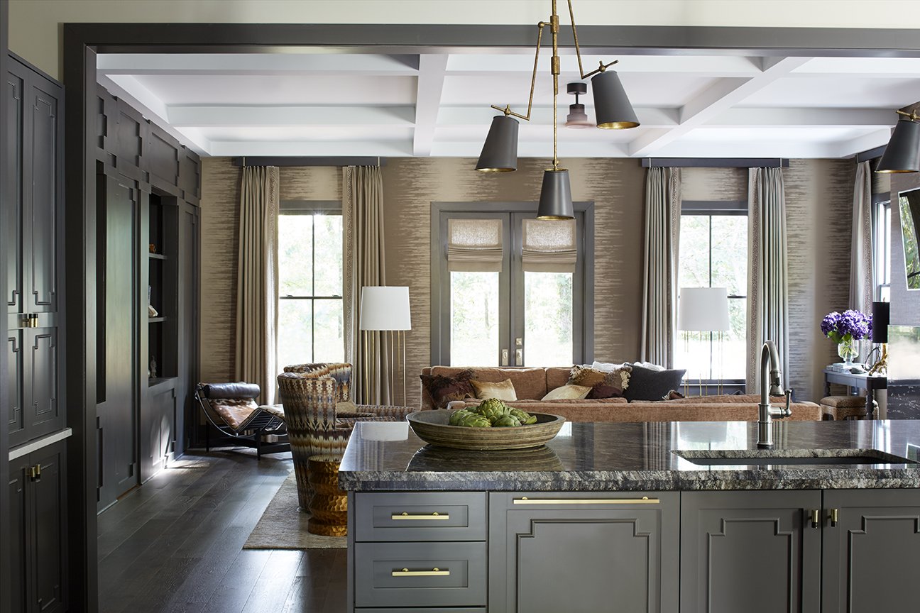 Custom drapery installation in a contemporary residence