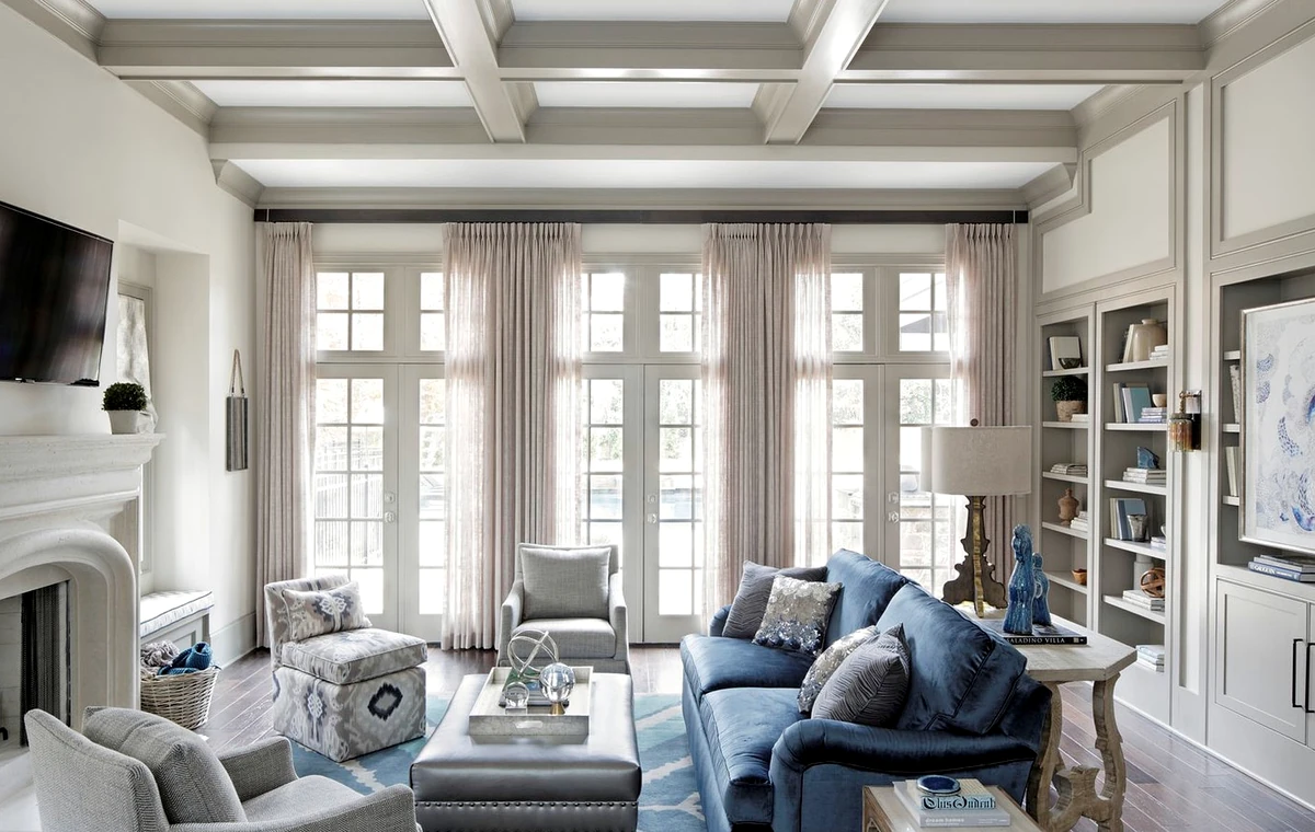 Custom drapery in a private residence